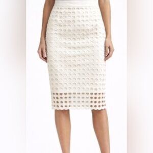 Banana Republic White Eyelet Pencil Skirt